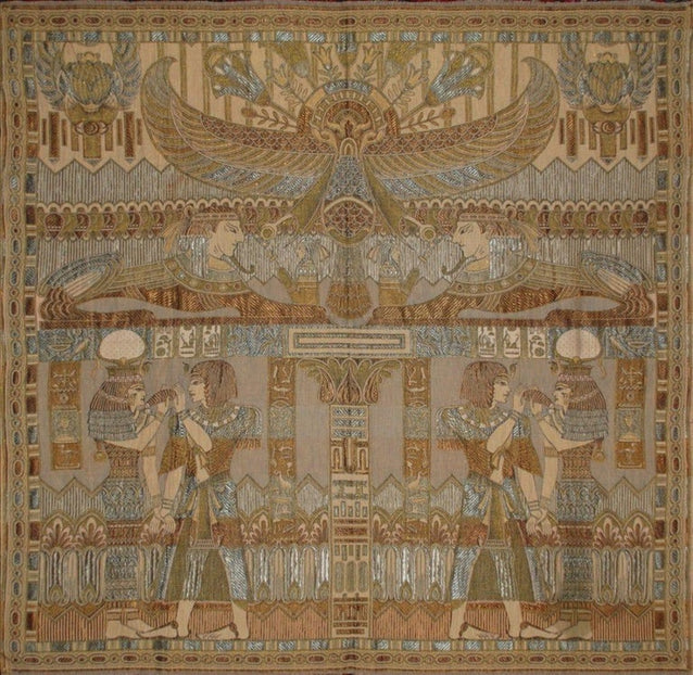 Old Egyptian Silk Panel Tapestry Circa 1890's