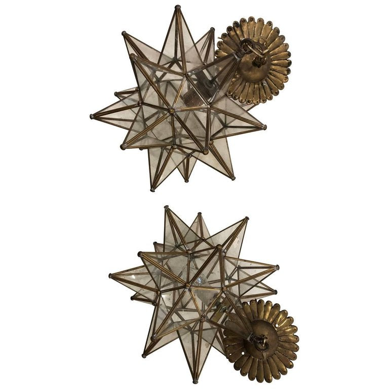 Pair of Mid-Century Style Rustic Sputnick Chandeliers