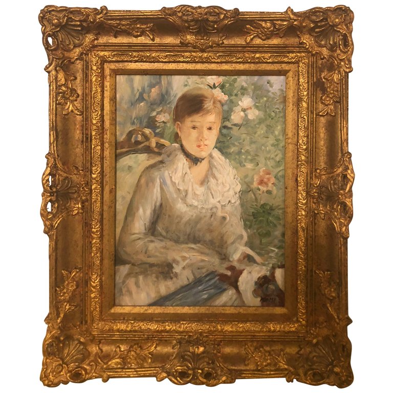 Impressionistic Portrait Oil on Board Painting In-Distinctively Signed Picard