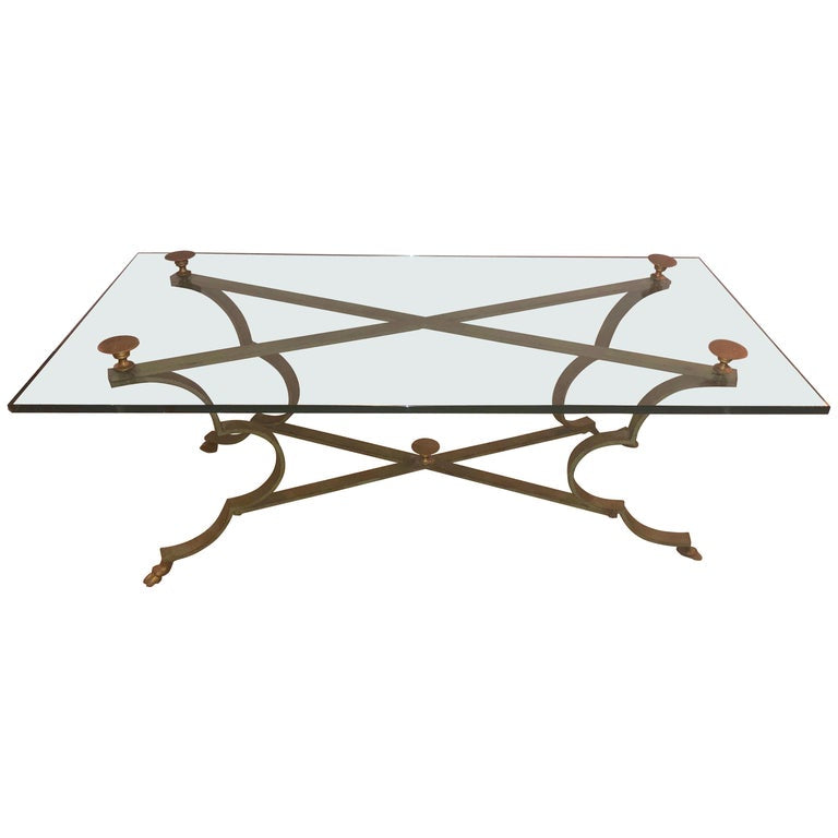 Gilt Brass and Iron Neoclassical Style Low or Coffee Table