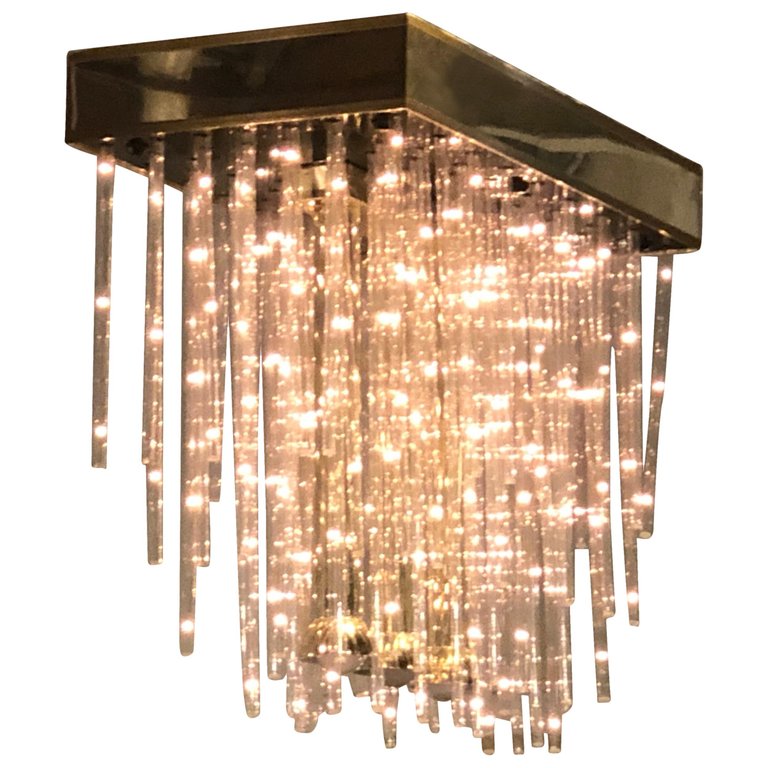 A Modern Three Lights Chandelier Flushmount Separate Switch for Three Bulbs