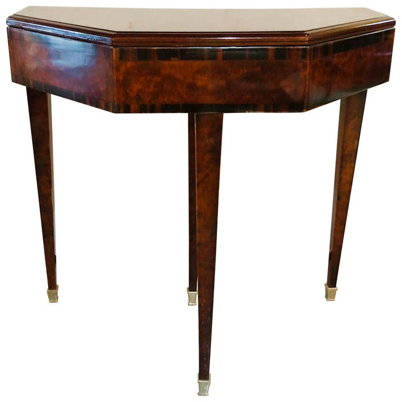 1930s Art Deco Macassar Card Serving Table