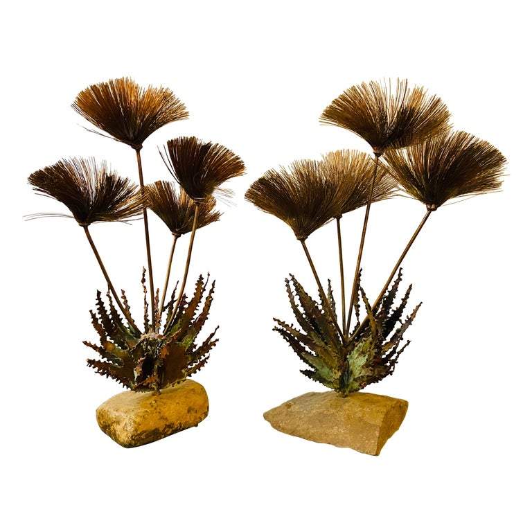 Pair John Steck 1960's Tabletop Sculptures from Steck's Desert Flower Collection