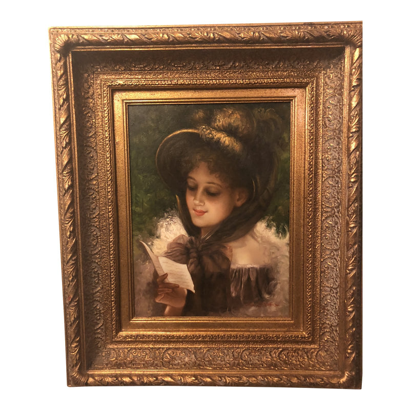 1980s Oil on Canvas Portrait Painting