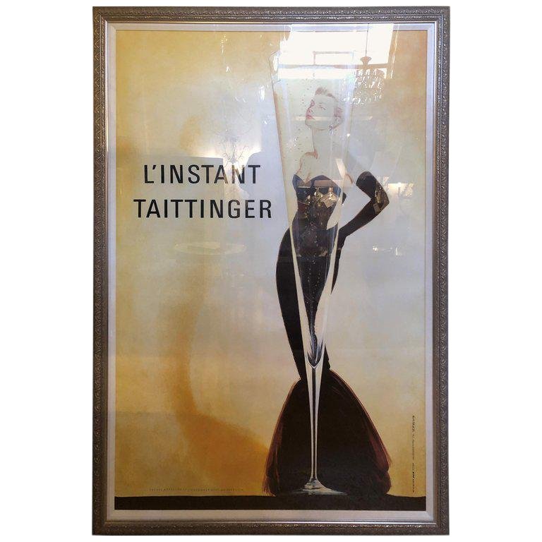 1980s Publicic Conseil L'Instant Taittinger Poster