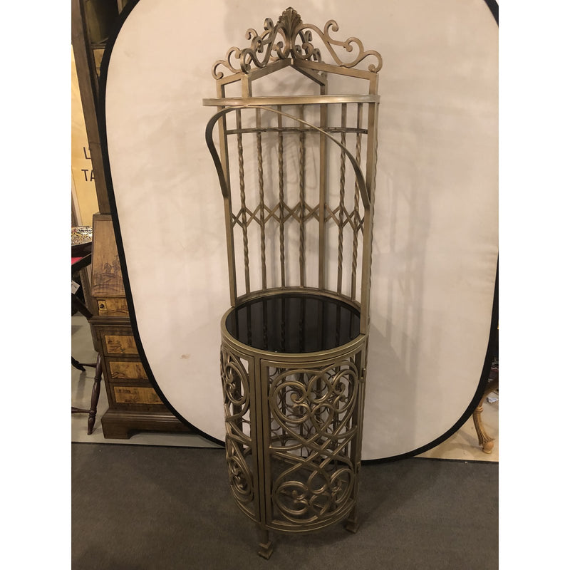 1990s Traditional Silver Metal Etagere