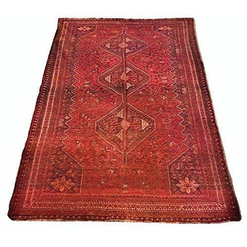 VINTAGE LARGE PERSIAN QASHQA'I CARPET 100% WOOL RUG