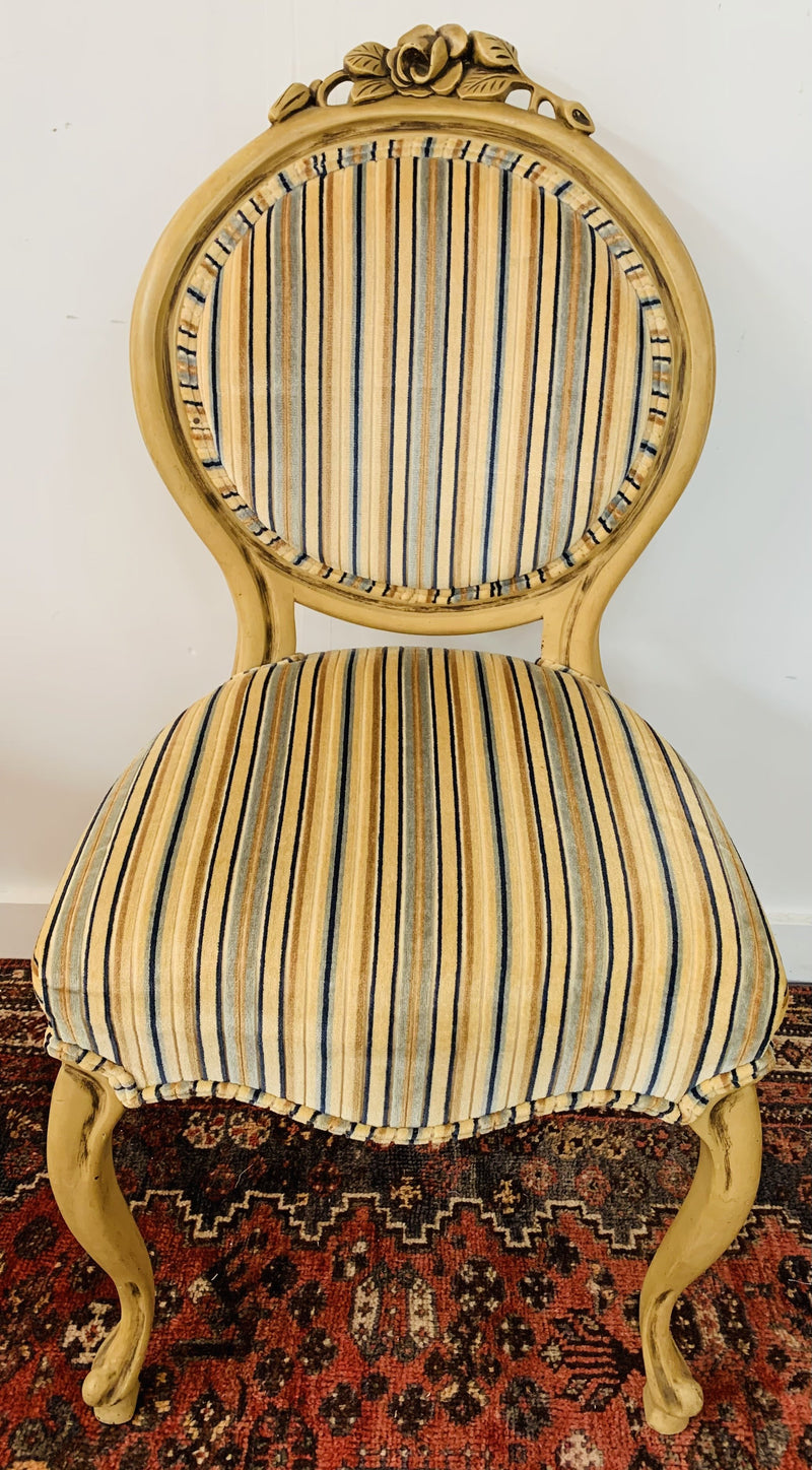 Louis XV Style Oval Back Side Chair, a Pair