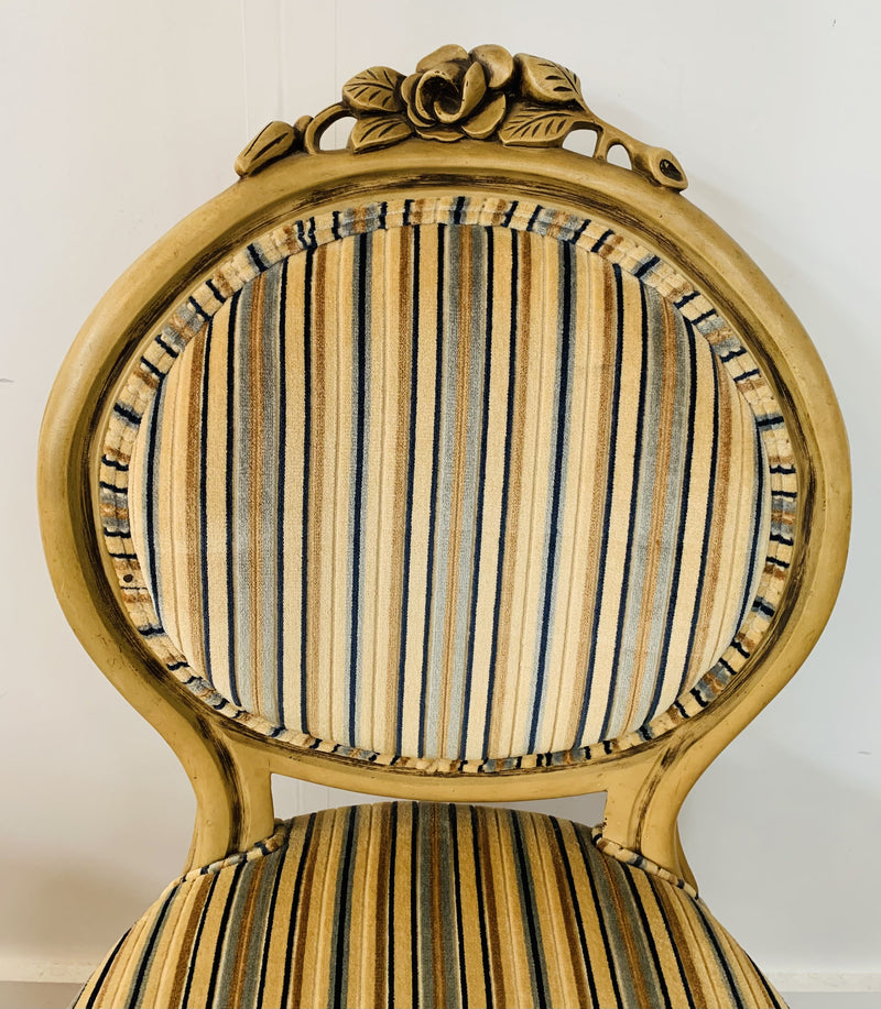 Louis XV Style Oval Back Side Chair, a Pair