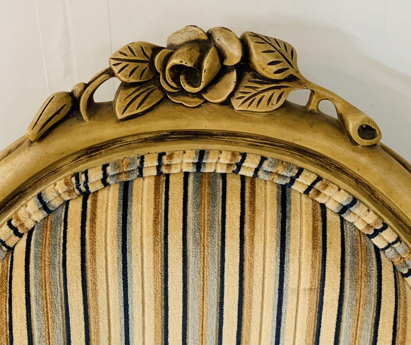 Louis XV Style Oval Back Side Chair, a Pair