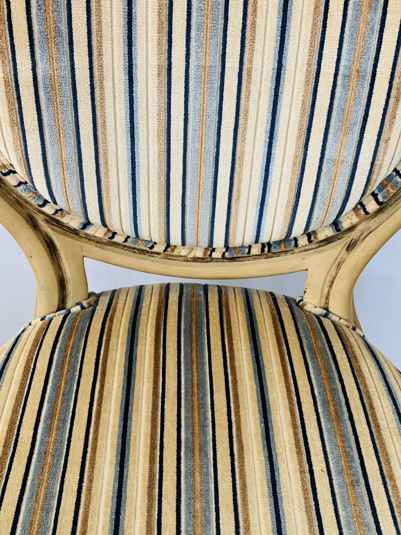 Louis XV Style Oval Back Side Chair, a Pair