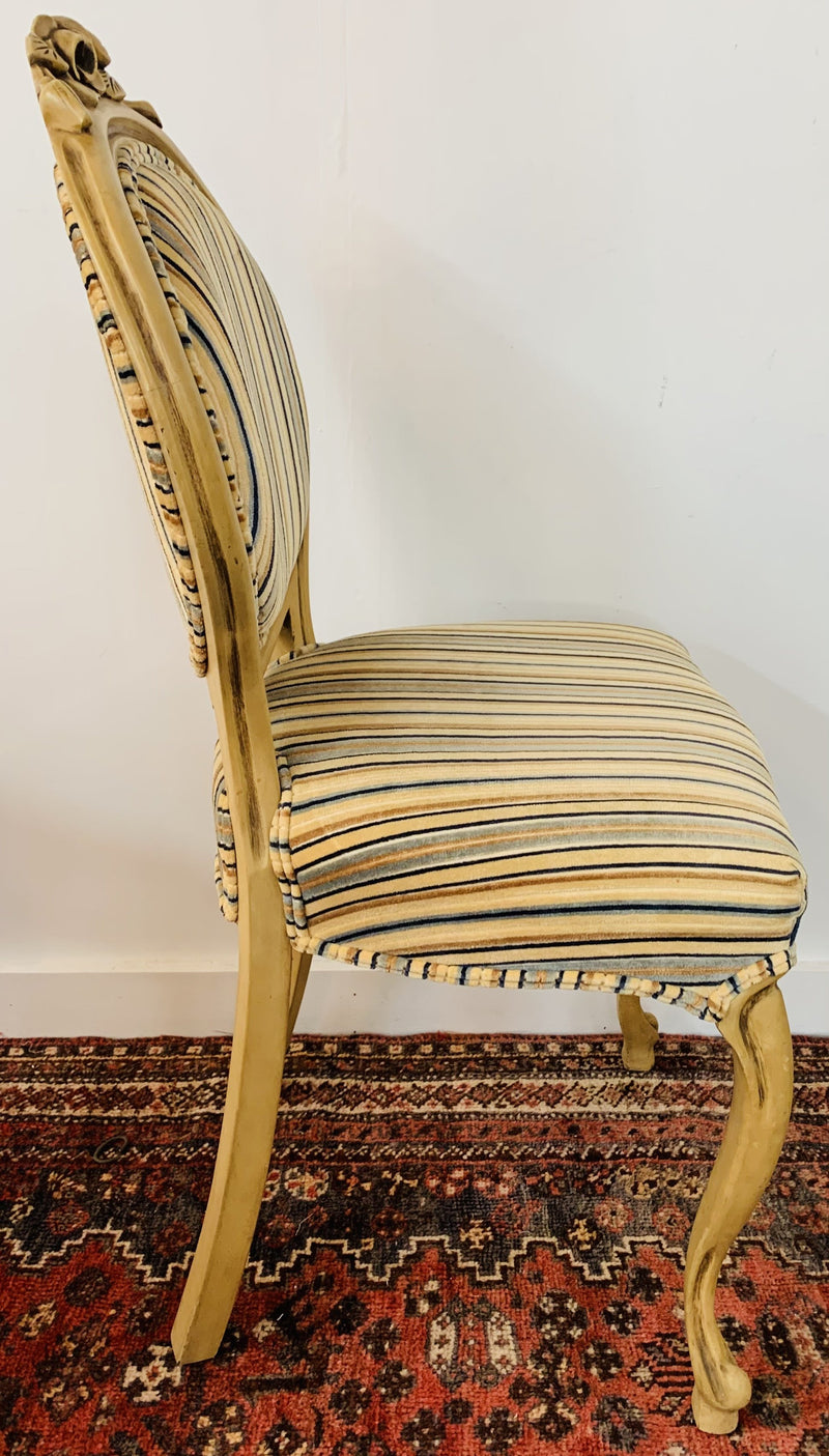 Louis XV Style Oval Back Side Chair, a Pair