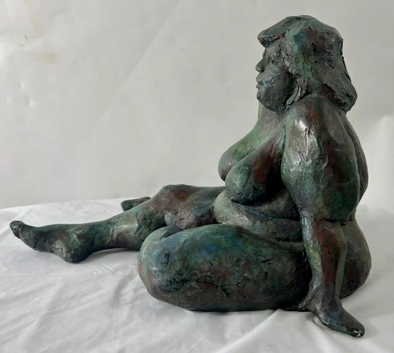 Nude Sitting Woman Bronze Sculpture by James Patrick Maher
