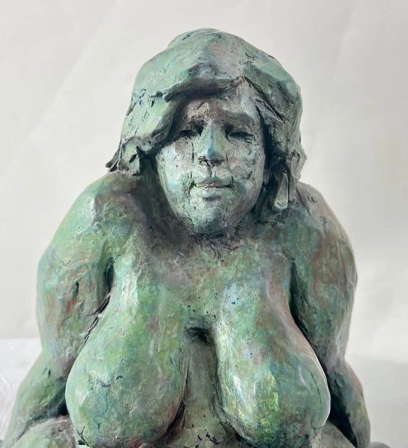 Nude Sitting Woman Bronze Sculpture by James Patrick Maher