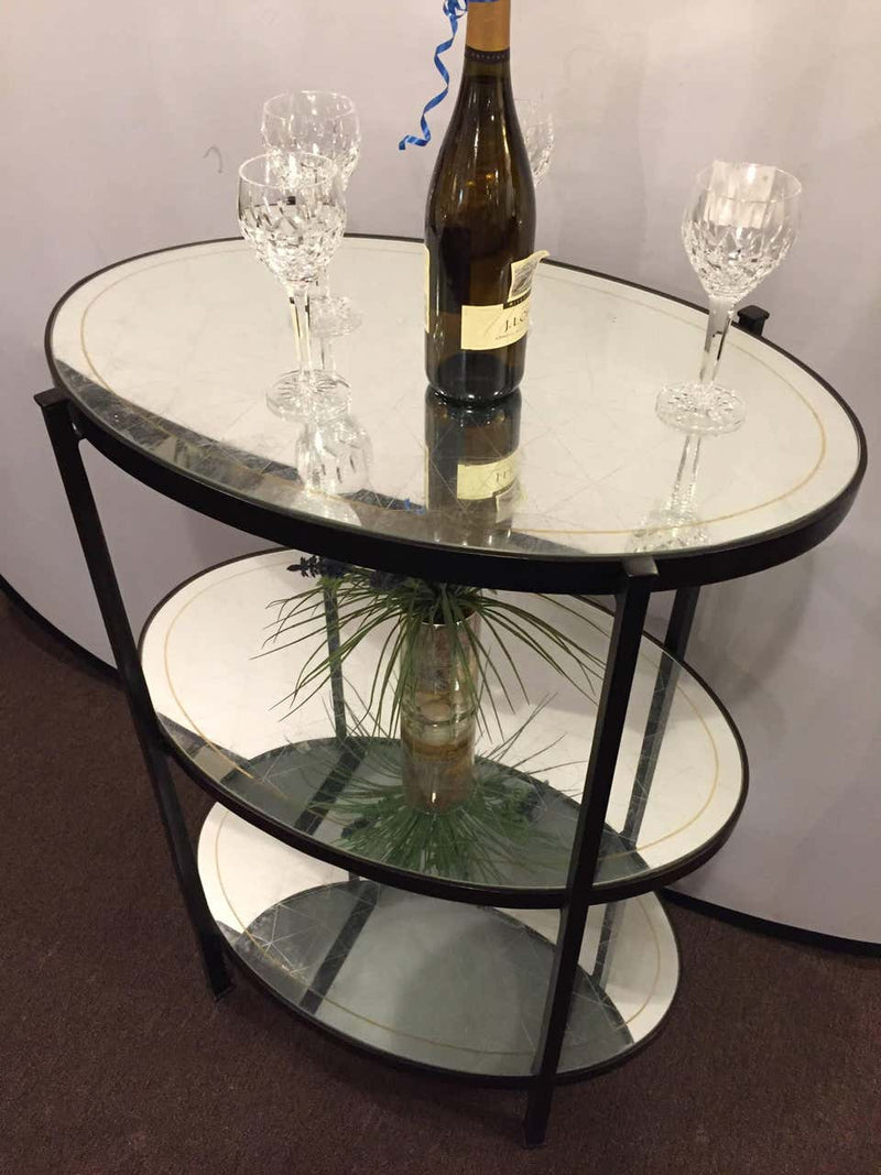 Jonathan Charles Three-Tier Eqlomise Side Table Standing Bar