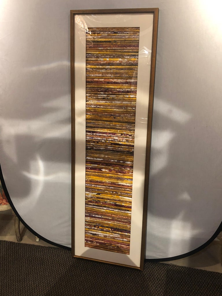 Hand Painted Abstract Art Work by Steven Ward with a Custom Frame, Matted