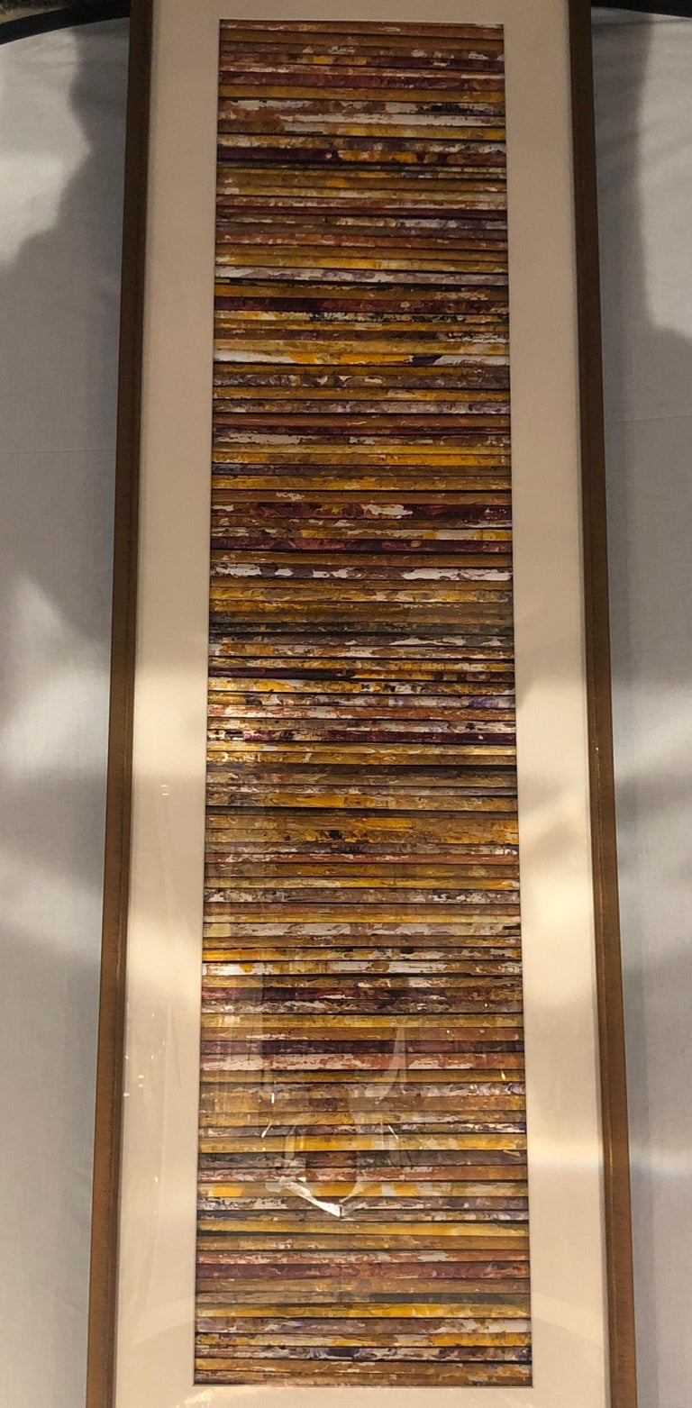 Hand Painted Abstract Art Work by Steven Ward with a Custom Frame, Matted