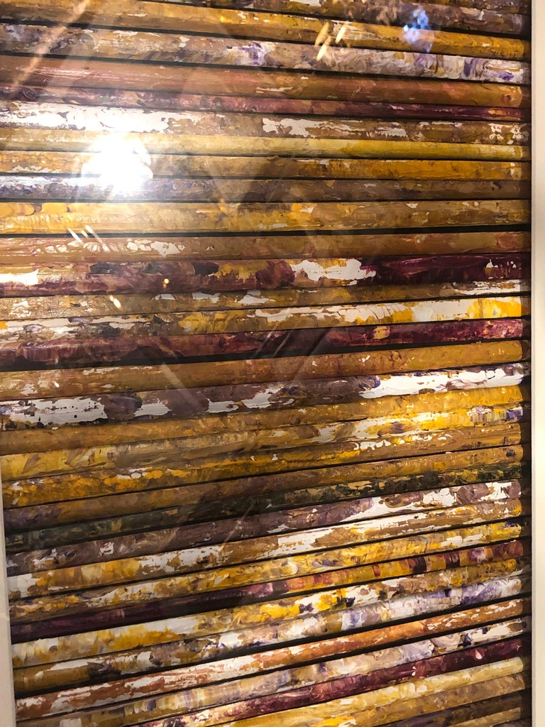 Hand Painted Abstract Art Work by Steven Ward with a Custom Frame, Matted