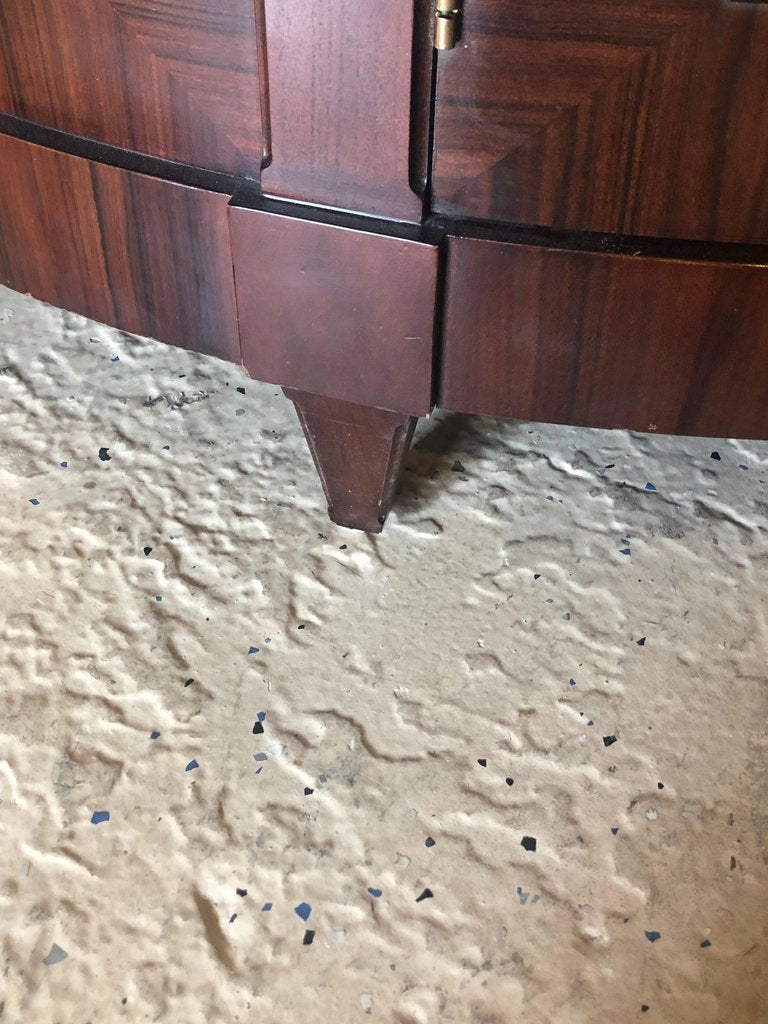 Demilune Georgian Style Baker Flame Mahogany Sideboard or Server Ebony Inlays