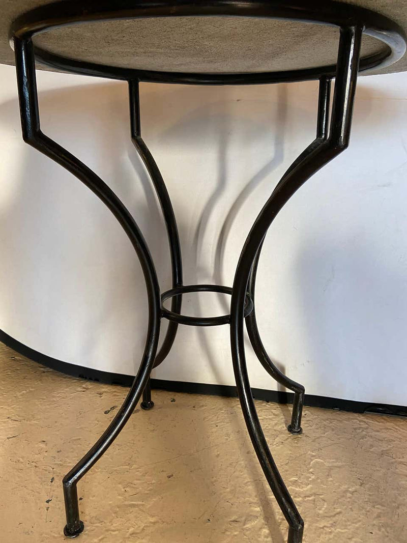 Moroccan Mosaic Bistro or Garden Table in Green and Off-White