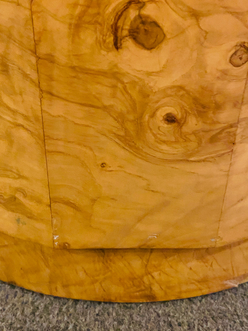 Edward Wormley for Dunbar Glass and Olive Burl Wood Low Table