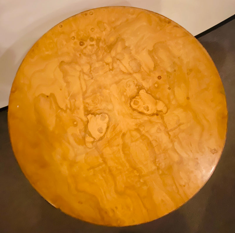 Edward Wormley for Dunbar Glass and Olive Burl Wood Low Table