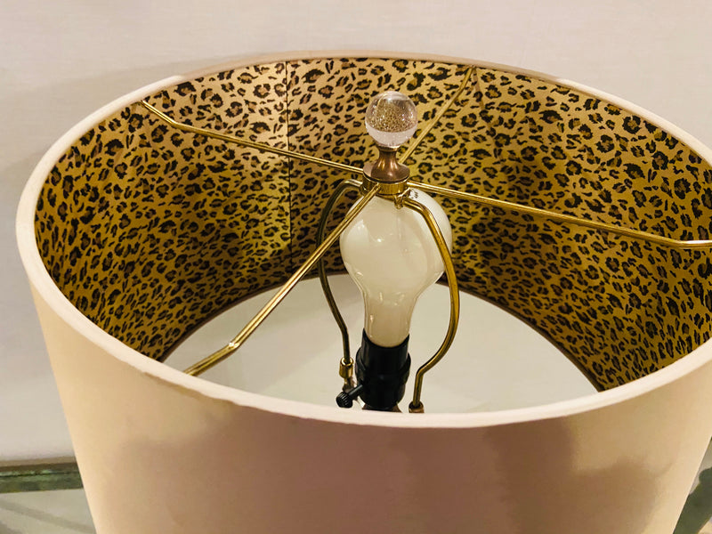 A Mercury Modern Lamp with Custom Shades