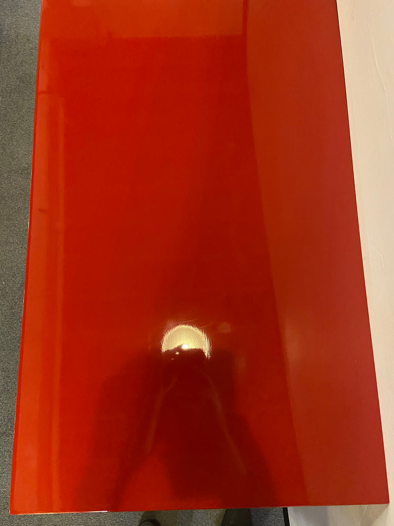 A Parzinger Style Cabinet, Commode or Server Lacquered in Red and White