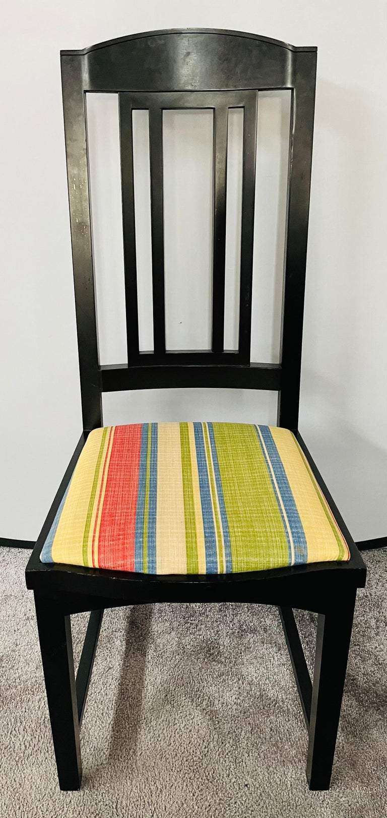 Pace Collection Black Upholstered Dining Chairs, a Set of 4