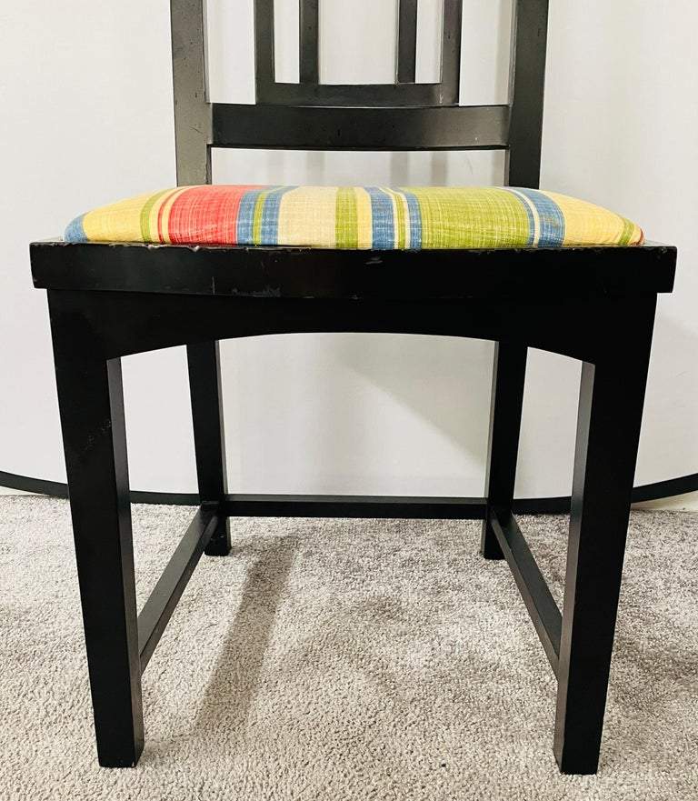 Pace Collection Black Upholstered Dining Chairs, a Set of 4