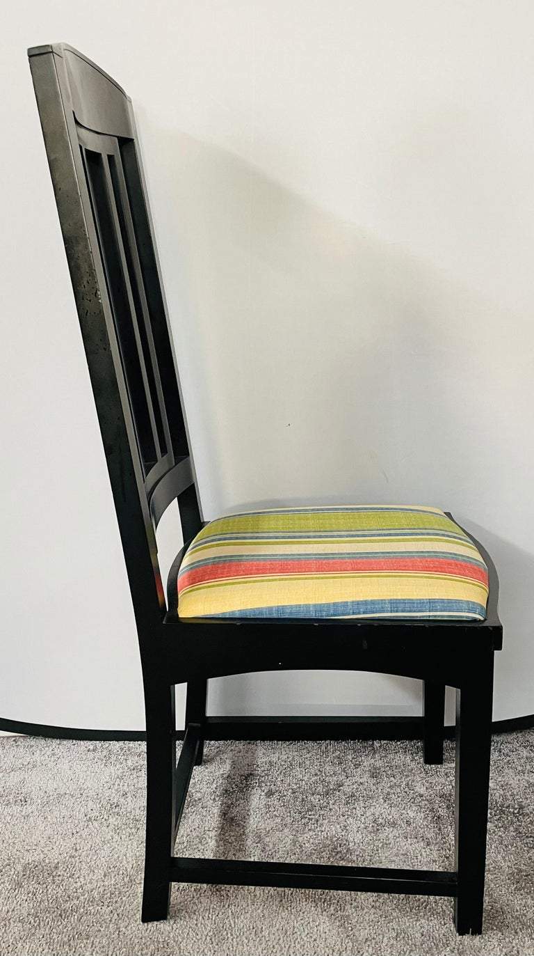 Pace Collection Black Upholstered Dining Chairs, a Set of 4