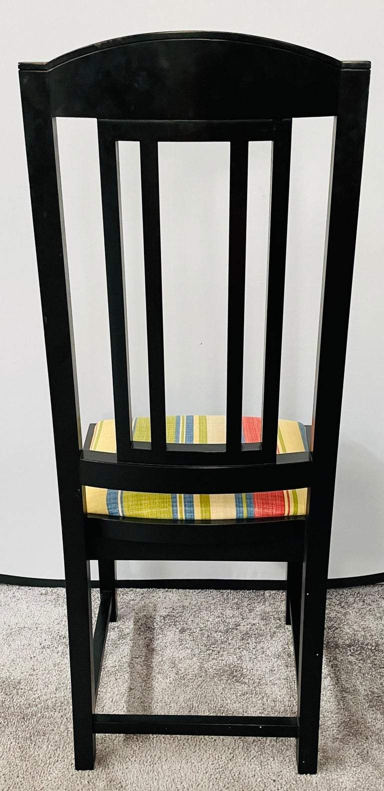 Pace Collection Black Upholstered Dining Chairs, a Set of 4