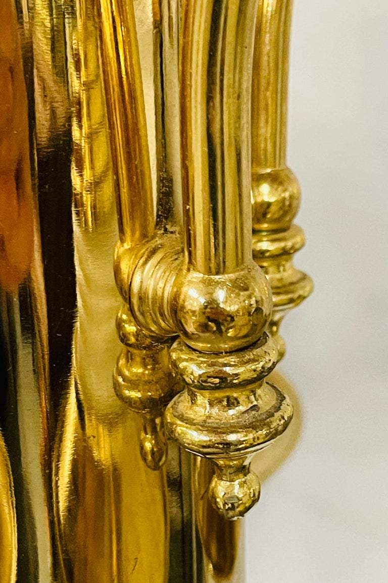 Art Deco Style Brass Torch Style 5 Arms Chandelier or Pendant