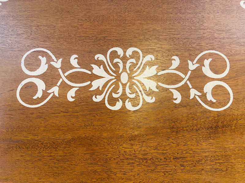 Pair of Walnut Paint Decorated Mid Century Modern End/Night/Lamp/Side Tables