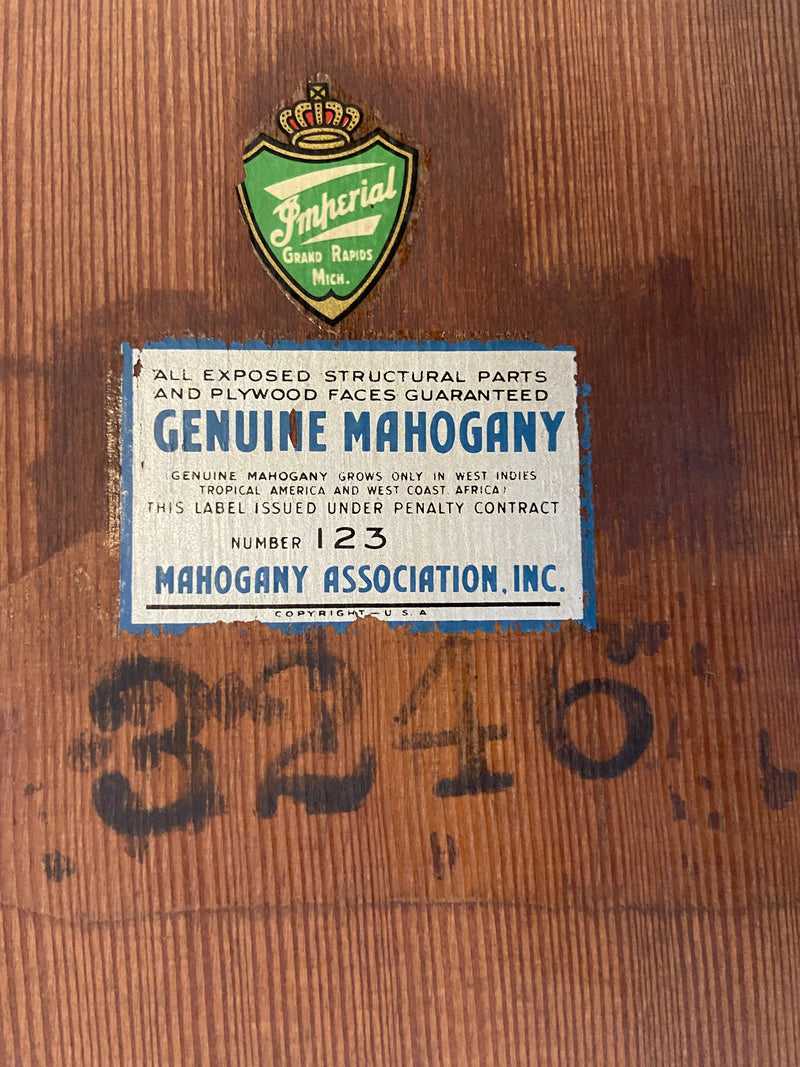 Pair of Walnut Paint Decorated Mid Century Modern End/Night/Lamp/Side Tables