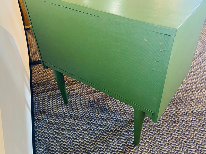 Pair of Mid Century Modern Two Tone Paint Decorated Night Stands or Lamp Tables