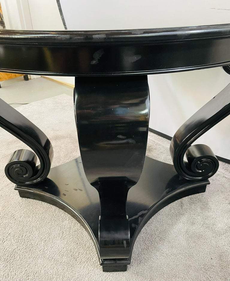Ralph Lauren Black One Fifth Scroll Hall Table, Neo Romantic 1940's Style