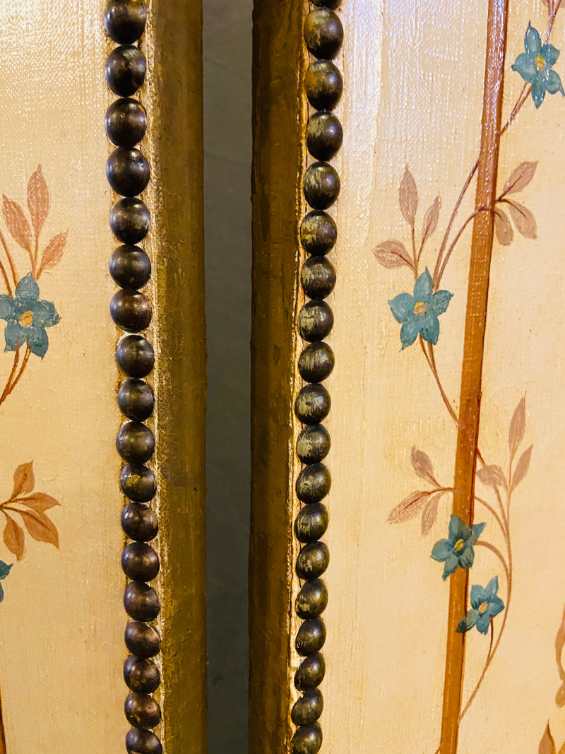 18th Century French Oil Canvas, Hand Painted Four-Panel Room Divider/Screen