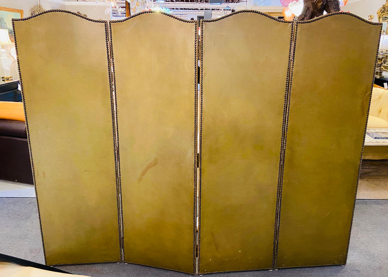 18th Century French Oil Canvas, Hand Painted Four-Panel Room Divider/Screen