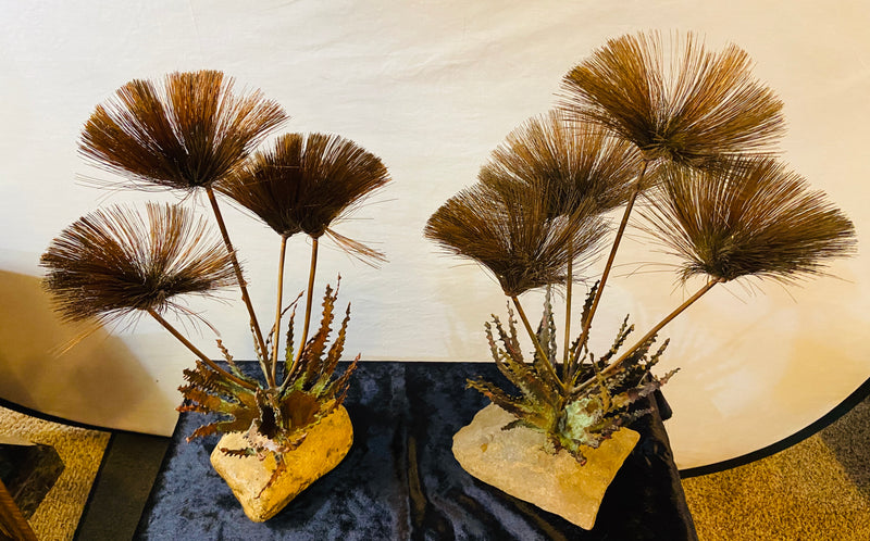 Pair John Steck 1960's Tabletop Sculptures from Steck's Desert Flower Collection