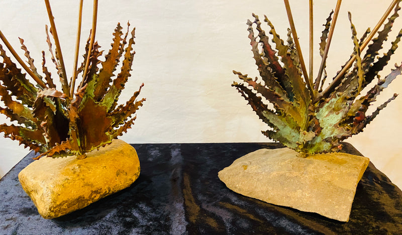 Pair John Steck 1960's Tabletop Sculptures from Steck's Desert Flower Collection