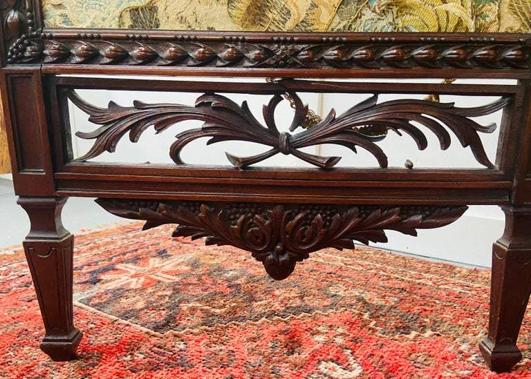 19th century English carved mahogany and glass four-panel room divider or scree