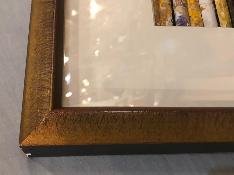 Hand Painted Abstract Art Work by Steven Ward with a Custom Frame, Matted