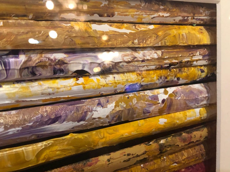 Hand Painted Abstract Art Work by Steven Ward with a Custom Frame, Matted