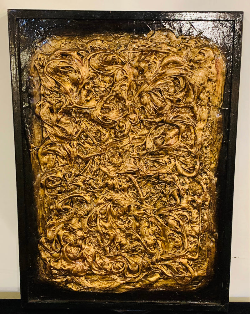 Harald Marinius Olson Untitled Abstract with Gold Acrylic on Canvas - 2007