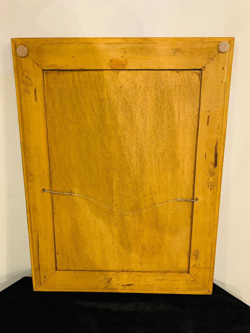 Antiqued Mirror, Gilt Wood & Handpainted Framed Wall/Vanity or Console Mirror