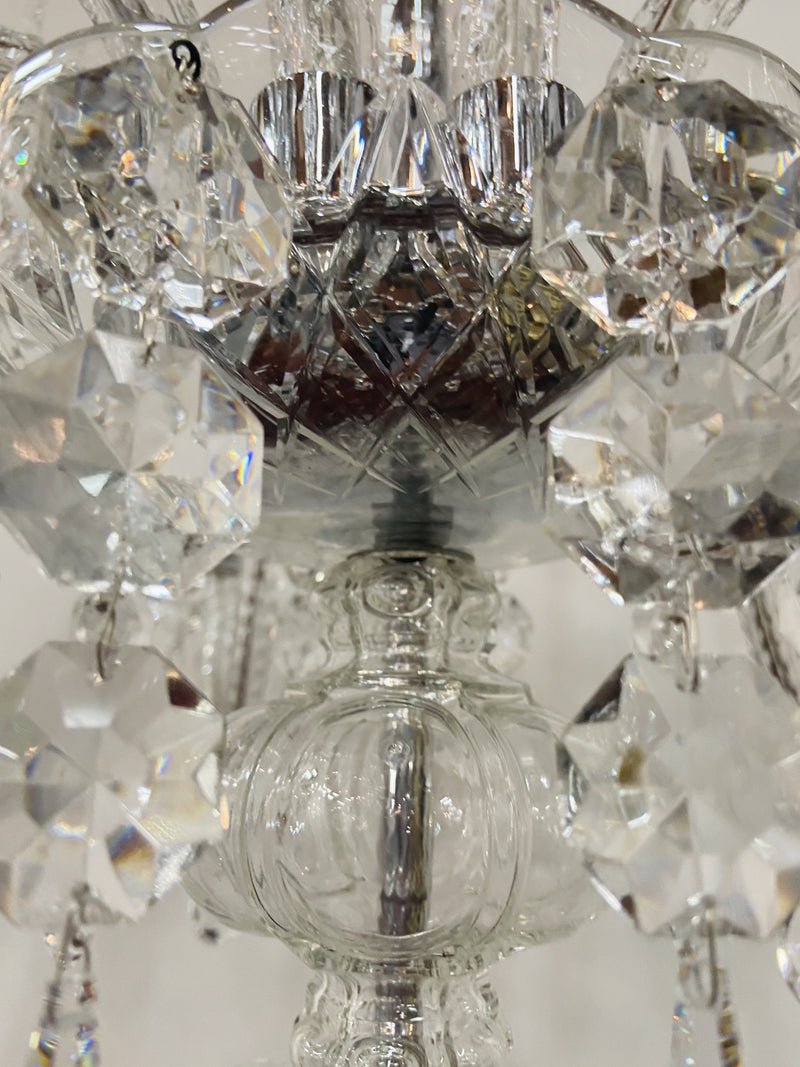 Art Deco Style Large Crystal Chandelier in the Manner of Waterford