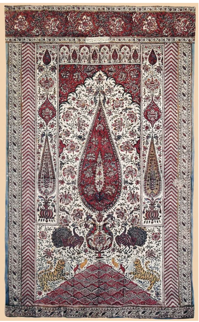 Late 19th Century Persian Textile Block Print Panel
