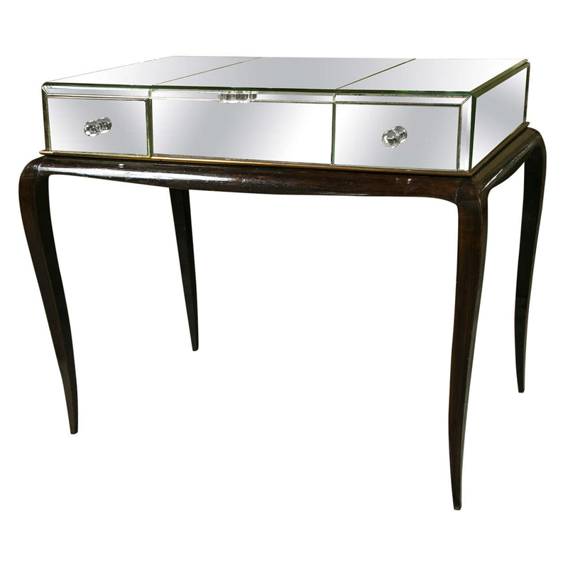 Art Deco Mirror and Ebonzed Flip Top Desk