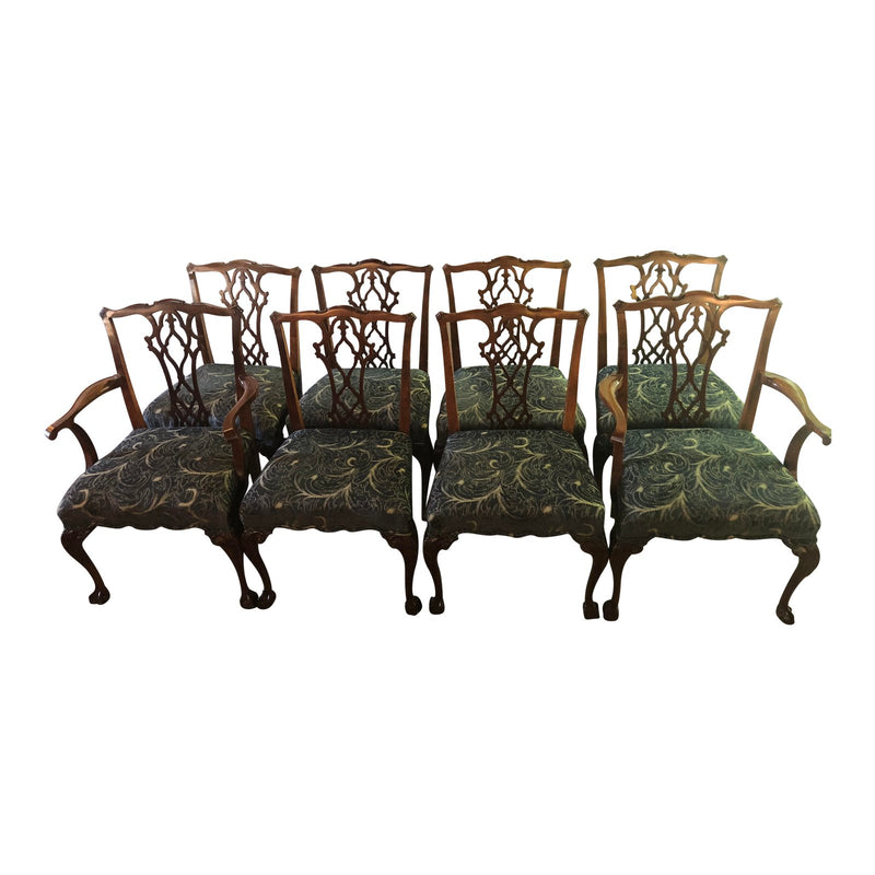 Chippendale Georgian Style Dining Chairs - Set of 8